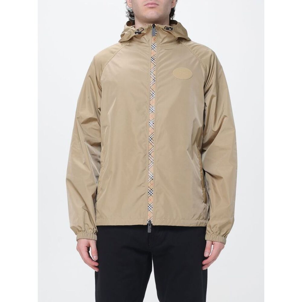 Burberry Men Burberry Relaxed Fit Hooded Nylon Windbreaker With Ekd Logo